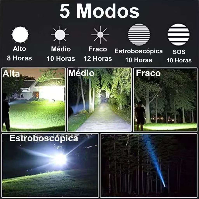🔦 Lanterna Tática P90 Super Potente – Iluminação Remota de Alta Performance