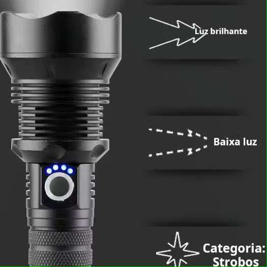 🔦 Lanterna Tática P90 Super Potente – Iluminação Remota de Alta Performance