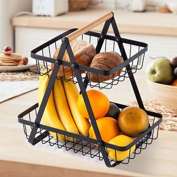 Fruteira Aramada Premium Multiuso – 2 ou 3 Andares  Design Elegante e Exclusivo