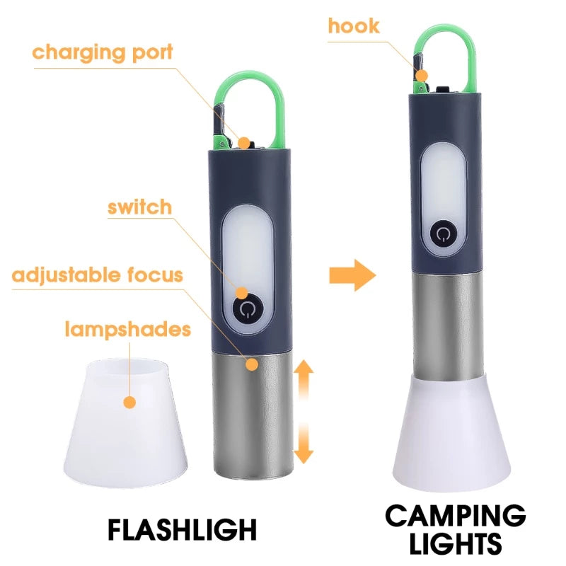 Lanterna IPX-7 Super Potente –2000 Lúmens  e Foco Telescópico